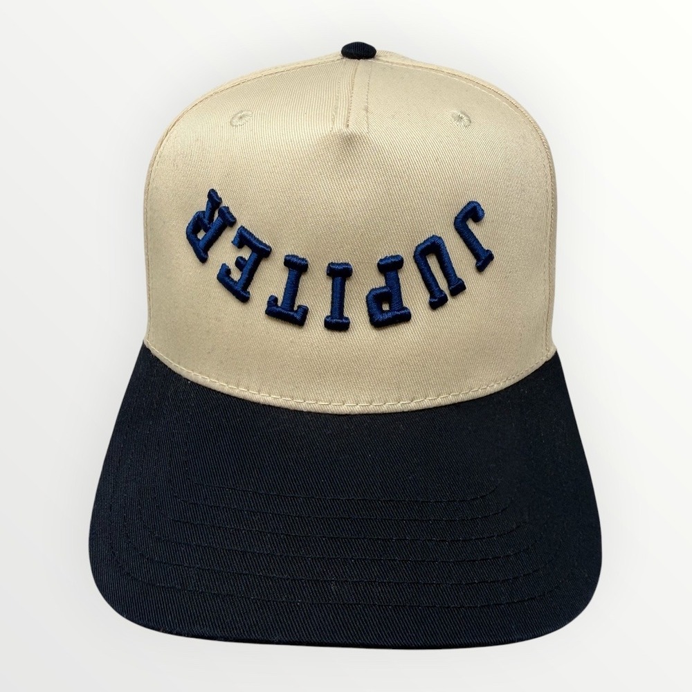 Otto Cap Jupiter Upside Down Snapback Hat MJMT Apparel Two Tone Cream Navy